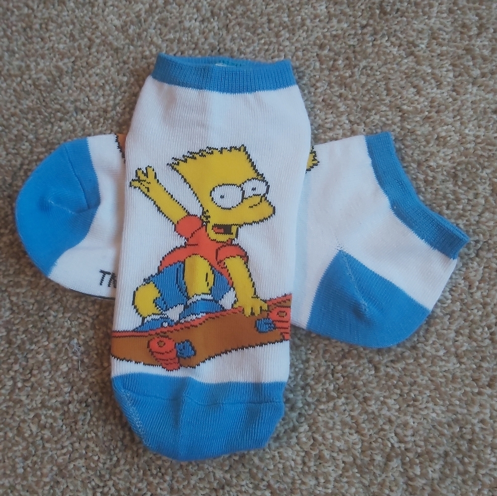 The Simpsons Bart Character Ankle Socks BNWOT